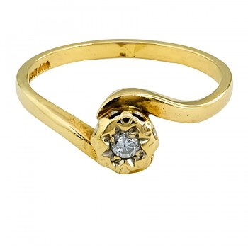 9ct gold Diamond solitaire Ring size L
